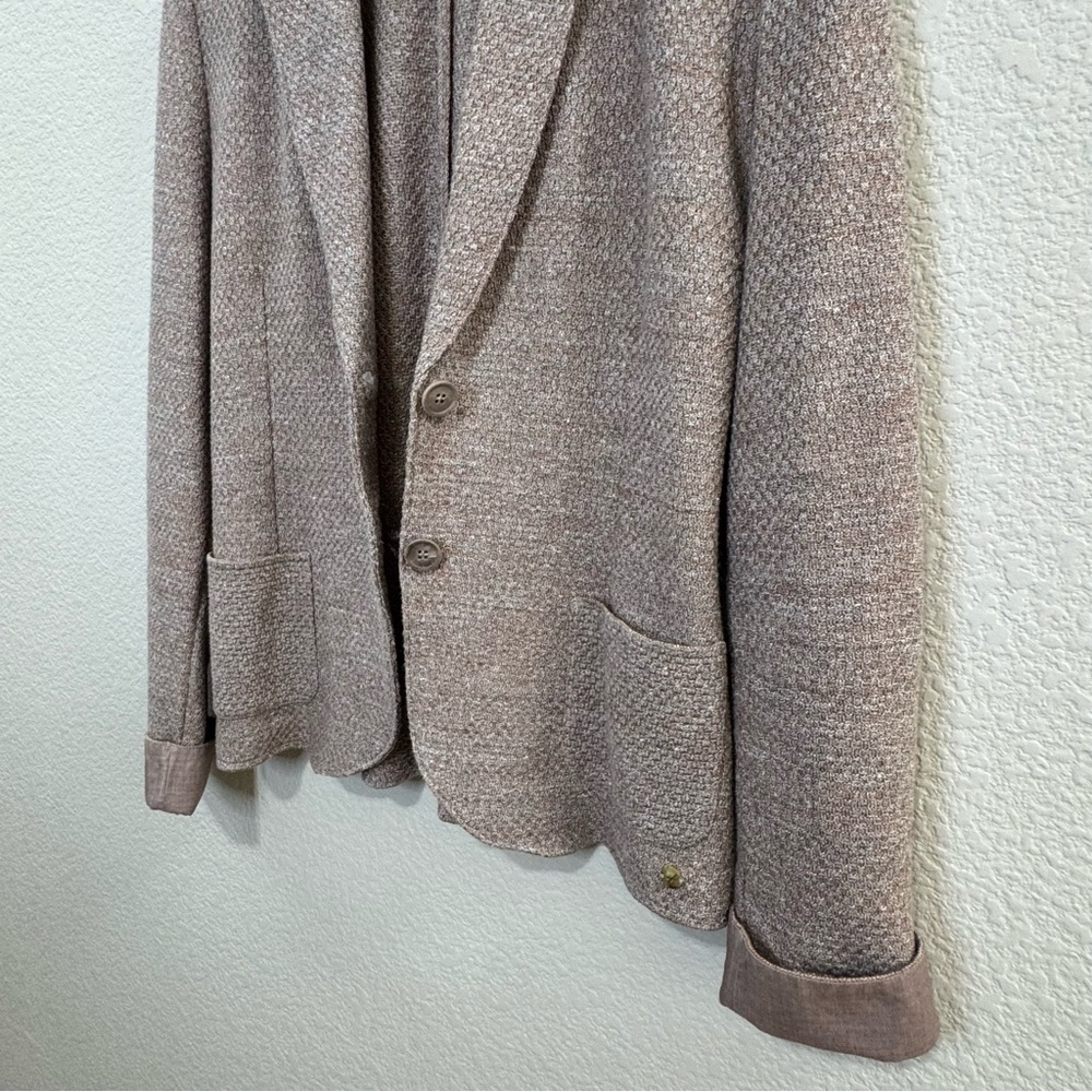 Falconeri Italy Cotton Linen Knit Blazer Small Beige Mélange - Picture 9 of 13